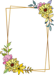 Flower Frame Wreath. Set of floral frames. Floral botanical flowers. for graphic designer decoration, product design, and cards