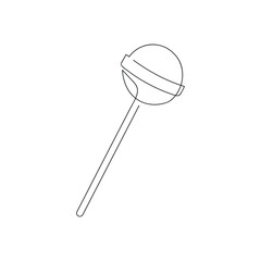 Lollipop drawn in one continuous line. One line drawing, minimalism. Vector illustration.