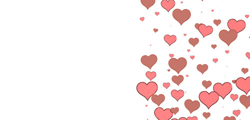 realistic isolated heart confetti on the transparent background for decoration and covering.