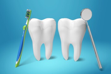 Dentistry concept. White tooth model