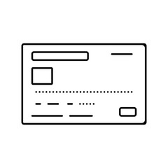 credit card front bank payment line icon vector. credit card front bank payment sign. isolated contour symbol black illustration