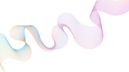 Fototapeta premium Abstract bright colorful gradient smooth wave line on a transparent background. Energy flow concept. Dynamic sound wave line blend.