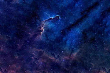 Zelfklevend Fotobehang Blue cosmic nebula. Elements of this image furnished by NASA © Artsiom P