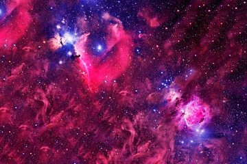 Red cosmic nebula. Elements of this image furnished by NASA