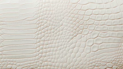 Zelfklevend Fotobehang White crocodile leather texture. © Hanna