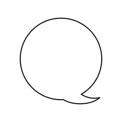 A circle speech bubble. A vector graphics design element for the concept of communication, calling, talking, connecting