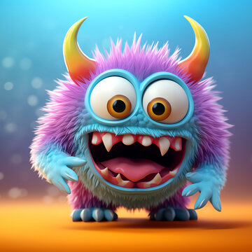 adorable monster, AI generated