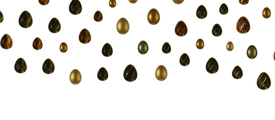golden easter eggs; 3d rendered illustration