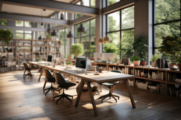 A shared workspace within a residential building, fostering a collaborative work environment....
