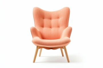 Fototapeta premium peach fuzz sofa on white background