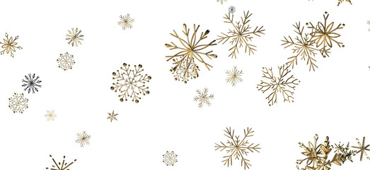 Winter Snow Showers: Spectacular 3D Illustration Showcasing Falling Christmas Snowflakes