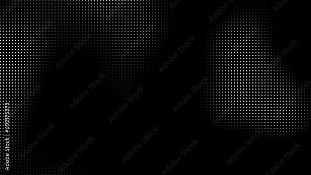 Poster Animated abstract technology black background random dots and grid 4K.