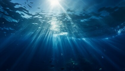 perfectly seamless of deep blue ocean waves from underwater background, 
