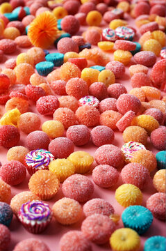 Table of Colorful Candies