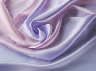 Beautiful silk flowing swirl of pastel gentle calming lilac and light purple cloth background. Mock up template for product presentation.