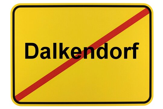 Illustration eines Ortsschildes der Gemeinde Dalkendorf in Mecklenburg-Vorpommern