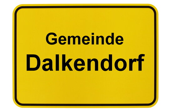 Illustration eines Ortsschildes der Gemeinde Dalkendorf in Mecklenburg-Vorpommern