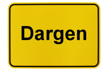 Illustration eines Ortsschildes der Gemeinde Dargen in Mecklenburg-Vorpommern