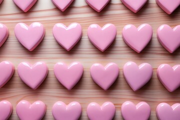 Fototapeta premium Pink ceramic hearts. Valentines day