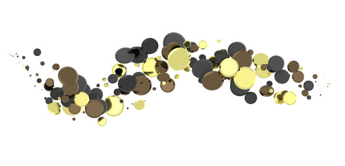 Radiant Revelry: Enthralling 3D Illustration of Shining gold Confetti