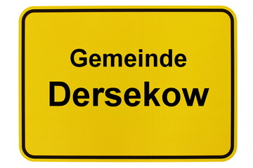 Illustration eines Ortsschildes der Gemeinde Dersekow in Mecklenburg-Vorpommern