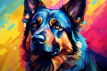 Vibrant AI-crafted dog vectors bursting with color. Unique, lively, and eye-catching canine artworks for all to adore