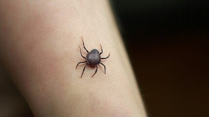 bug on human skin.