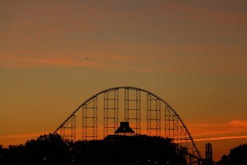 Fototapeta na wymiar sunset rollercoaster