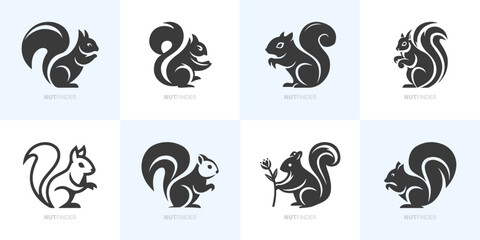 Moderne minimalistische Eichhörnchen-Logos | Vektor Grafik Bündel für Unternehmen - obrazy, fototapety, plakaty