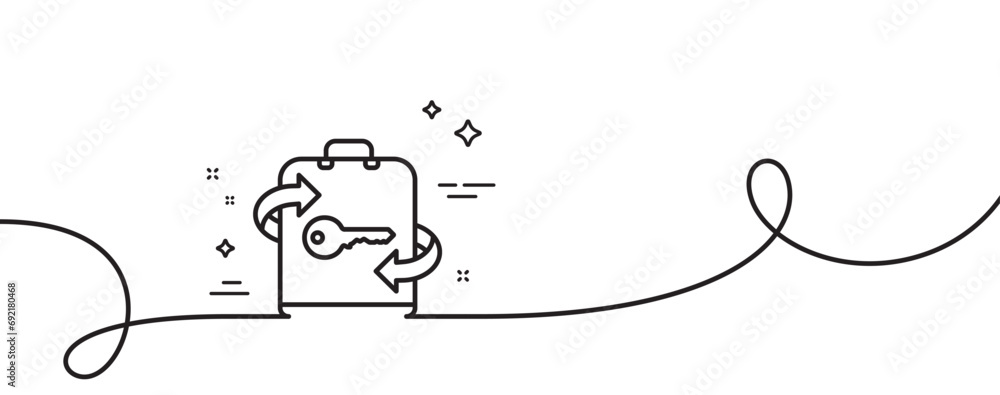 Aufkleber luggage room line icon. continuous one line with curl. baggage locker sign. travel service symbol. l