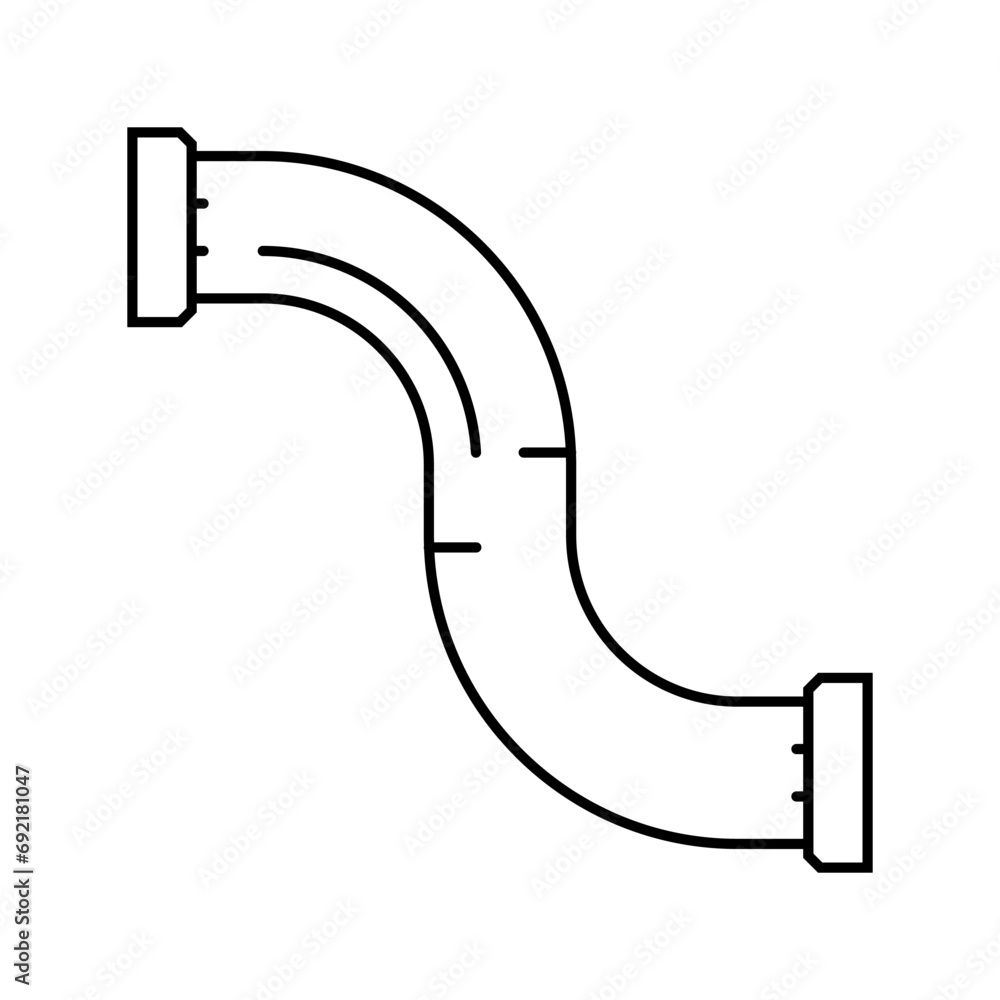 Poster refinery pipeline line icon vector. refinery pipeline sign. isolated contour symbol black illustrati