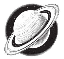 Planet Saturn sketch hand drawn in doodle style illustration Cosmos © BigJoy