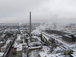 Berlin, the Capital of Germany from above. Aerial winter cityscape of Living District in Berlin,...