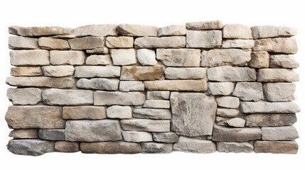 Stone wall isolated on white background.