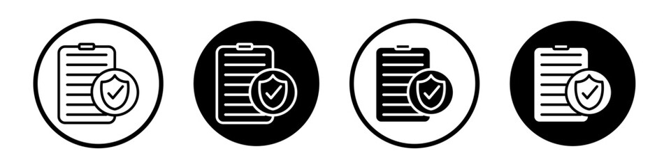 legal protection icon set. protect policy vector symbol in black filled and outlined style. - obrazy, fototapety, plakaty