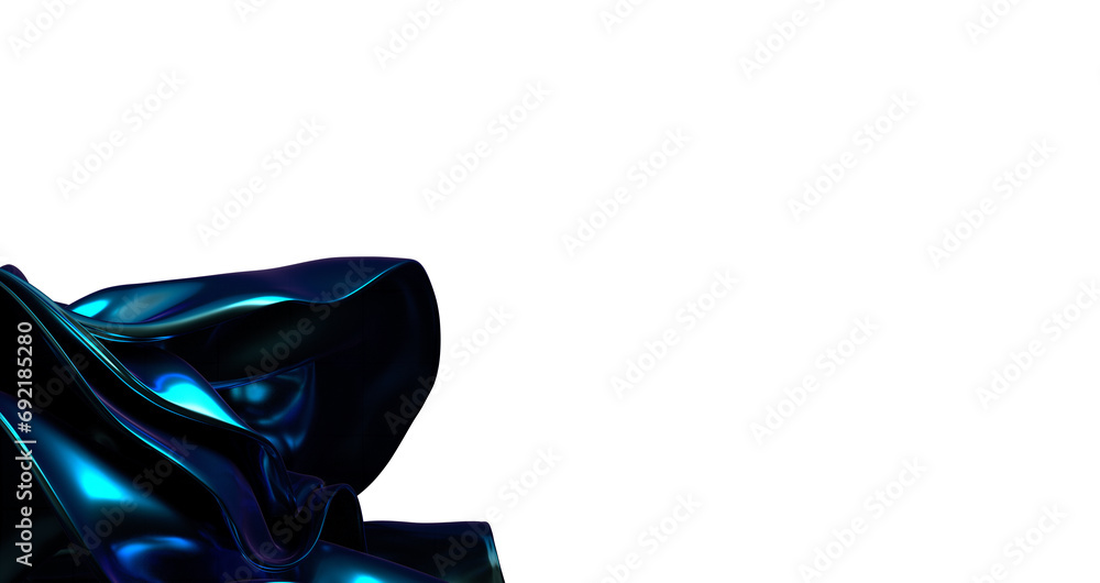 Poster blue wave abstract background 3d rendering flat design style