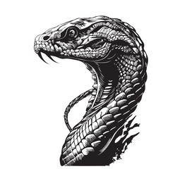 Naklejka premium Snake portrait sketch hand drawn in doodle style illustration