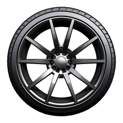 Obraz premium Car Wheel Isolated on Transparent Background