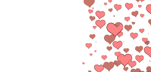 realistic isolated heart confetti on the transparent background for decoration and covering.