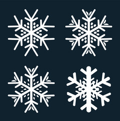 Decorative Christmas snowflakes vector set decoration isolated elements free - obrazy, fototapety, plakaty