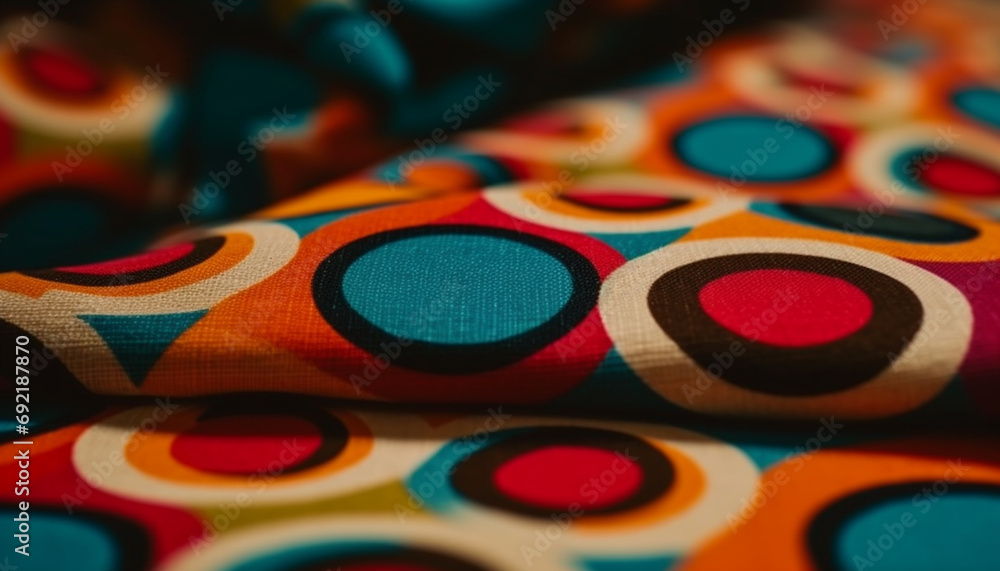 Poster vibrant colors and textured effects create modern abstract textile design generative ai