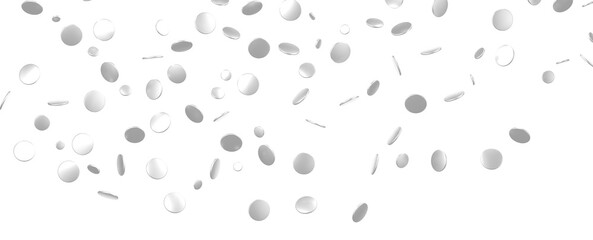 Sparkling Jubilation: Breathtaking 3D Illustration of Sparkling silver Confetti Celebration