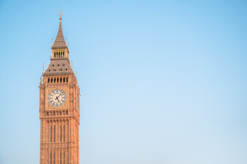 Fototapeta na wymiar Big Ben, London, England, United Kingdom.copy space banner