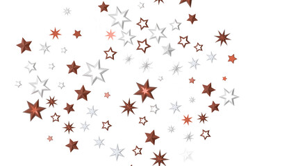 Galactic Christmas Descent: Enthralling 3D Illustration of Falling Holiday Stars from the Cosmos