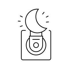 nightlight sleep night line icon vector. nightlight sleep night sign. isolated contour symbol black illustration