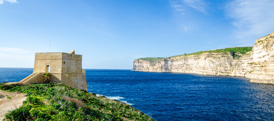 The Xlendi watch tower in Munxar, one of the Lascaris towers built by the Order of Saint John in...