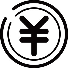 シンプルなお金のアイコン　￥