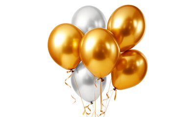 Shimmering 2024: A New Year's Balloon Spectacle Isolated on Transparent Background PNG.