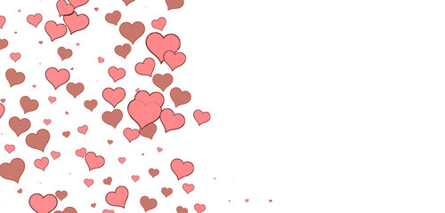 realistic isolated heart confetti on the transparent background for decoration and covering.