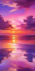 Foto op Canvas Fantasy sunset over ocean or sea. © anthony